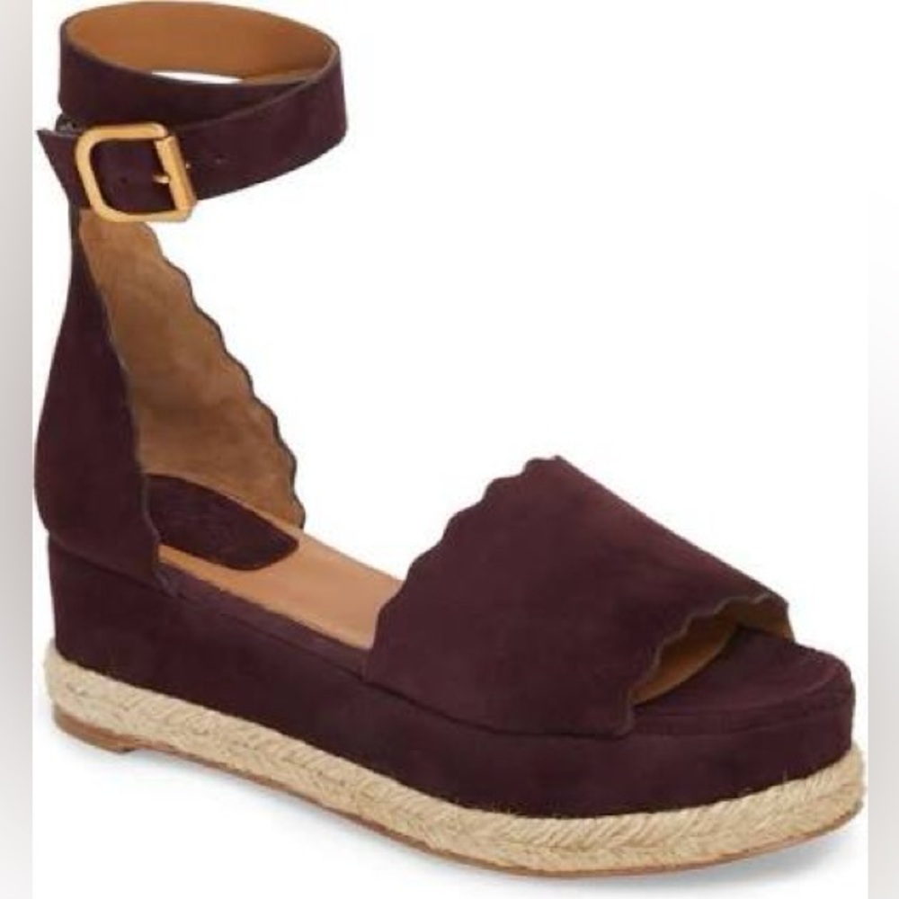CHLOE Authentic Suede Wedge Espadrilles 💃🏻🌹🍷 - Picture 5 of 17